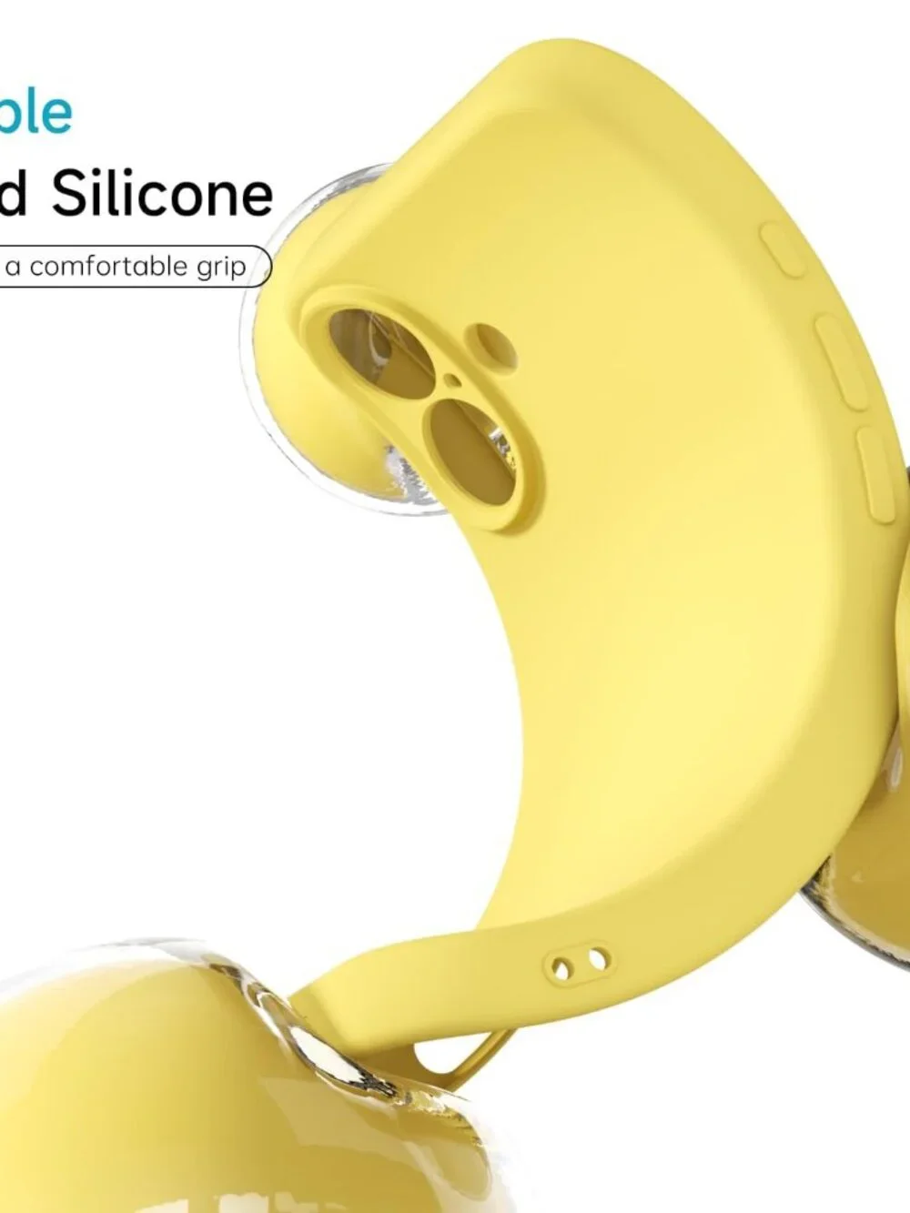 Slim Liquid Silicone iPhone 16 Plus Case, Wireless Recharging Compatible, Yellow